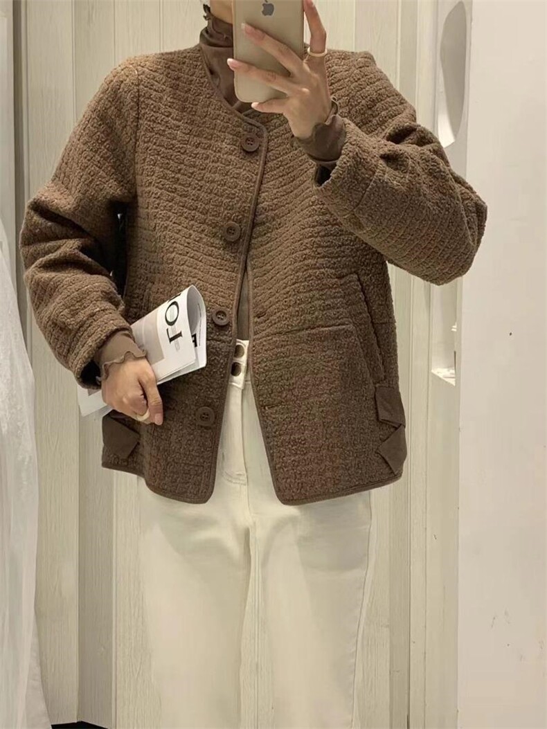 【现货】复合格子绒外套，其它，麦丝尚