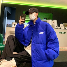 克莱因蓝情侣加厚上衣冬季新款韩版立领潮牌棉服外套男W6124-P68，男装棉衣，星座512-2