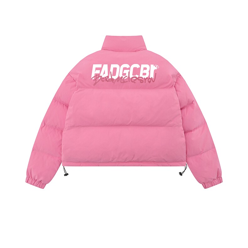 白底新款冬季时尚百搭立领字母印花美式棉服外套MY65003P85控118,男装棉衣,电商A268-1