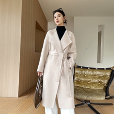 中长款双面呢羊毛大衣女2024年秋冬新款宽松显瘦气质，女装双面呢大衣，呢彩羊绒