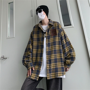 衬衫男韩版潮流格子痞子帅气高街2026春夏季新款ins外套CY137-P35图片