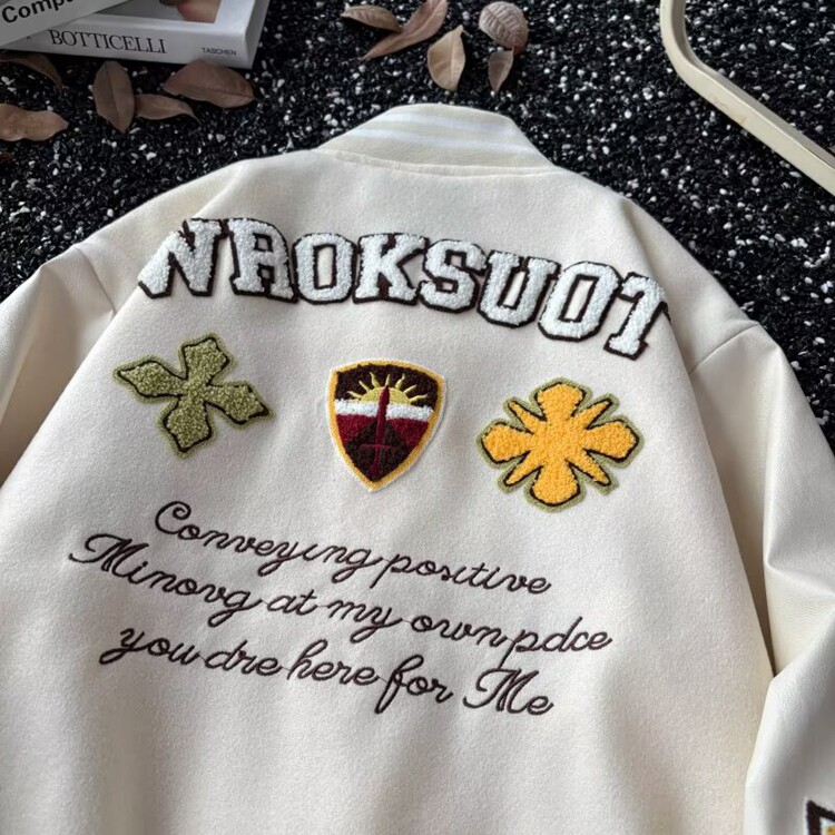 美式复古棒球服男女春秋款重磅刺绣vintage2025夹克宽松洋气外套,男装夹克,星座218-8