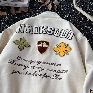 美式复古棒球服男女春秋款重磅刺绣vintage2025夹克宽松洋气外套图片