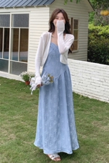 [现货】夏季针织开衫吊带裙套装A809P170K228，女装连衣裙，2C269