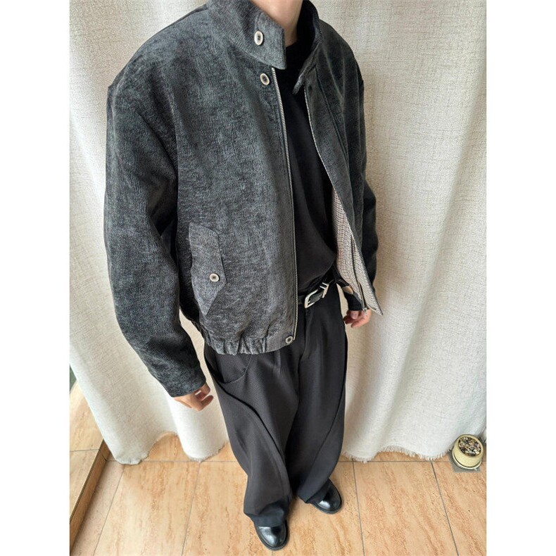【有货】CLBJK956CC-特P85树纹肌理千鸟格内里哈灵顿夹克外套,男装夹克,星座1007（原301D）