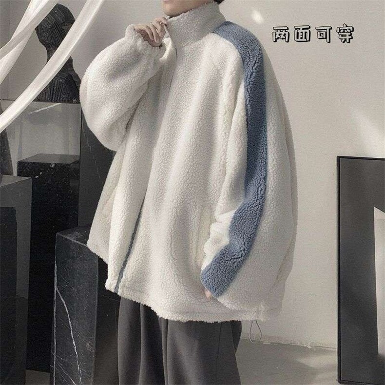 2025两面穿羊羔毛外套男冬季棉衣加绒加厚棉服保暖青少年棉袄潮,男装棉衣,星座715-4