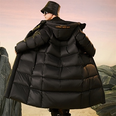 2025秋冬款黑金羽绒服男士高端品质中长款加厚保暖外套YR159P160，男装羽绒服，星座1602B（原101B-1）