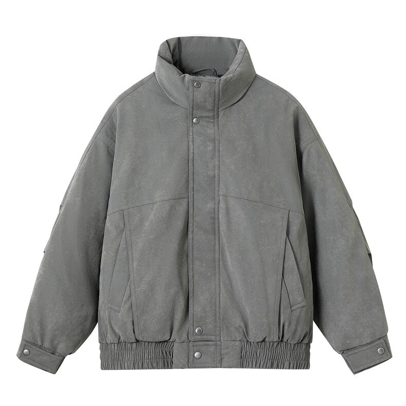 2025冬季新款男美式潮牌复古纯色立领皮面宽松休闲羽绒服699，男装羽绒服，电商A234