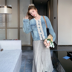 【现货】新款木耳花边牛仔外套2C301-8652-P145-K218，女装短外套，2C301