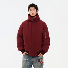 冬季美式cleanfit棉服毛领加绒加厚潮牌撞色棉服外套MY6868-P88，男装棉衣，星座610B-1