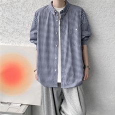 蓝白格纹