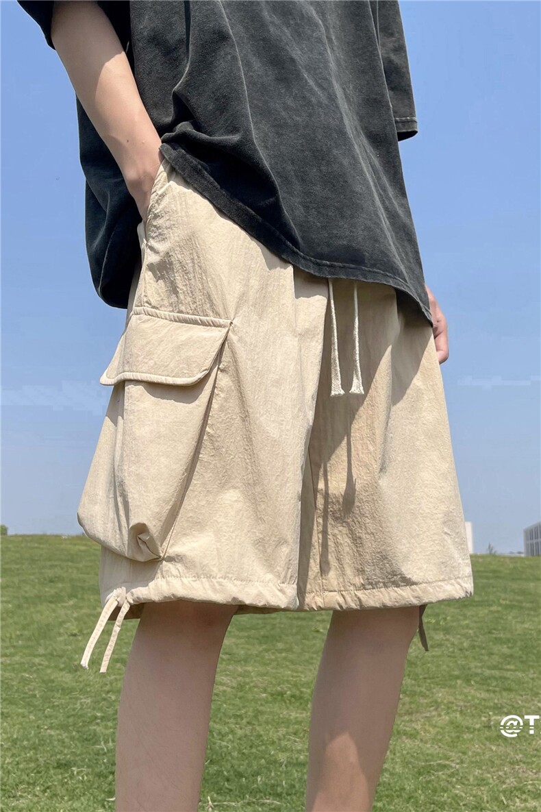 2023夏季新款工装风短裤宽松系带五分裤B315-K23311-p45控58,男装休闲裤,电商B315