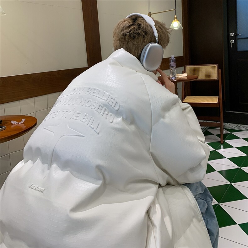 港风鳄鱼纹钢印字母图案设计大码休闲潮流棉衣男MY77727P128控168，男装棉衣，星座227-7