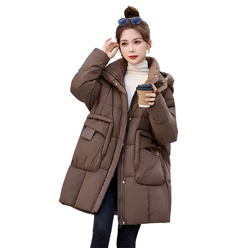 时尚潮流2024年冬季白鸭绒羽绒服外套,女装羽绒服,橙子家