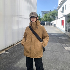 现货小个子简约棉衣抽绳连帽领子保暖女厚2024年棉服外套，女装棉衣/棉服，流量+