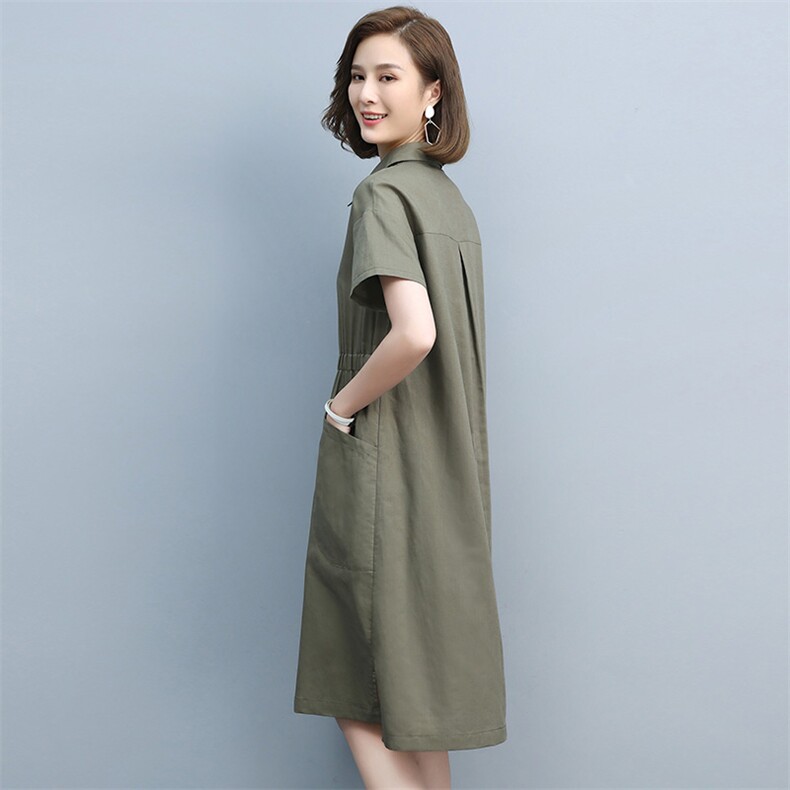 大码女装连衣裙2024新款夏季胖mm显瘦遮肉遮肚V领妈妈减龄裙子,女装连衣裙,丽影随形