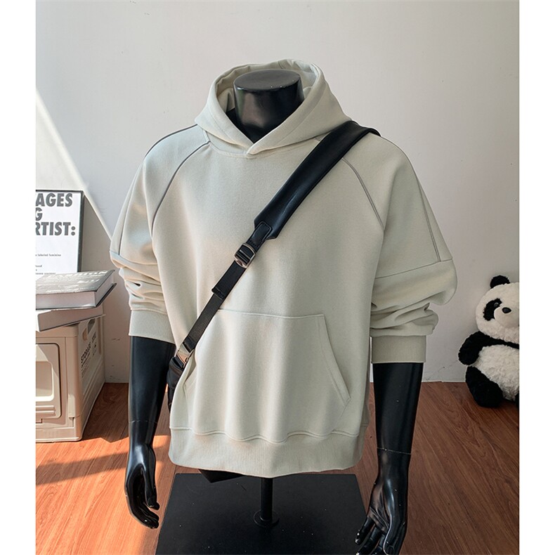 重磅全棉无帽绳450克拉链连帽卫衣硬挺套头外套男 RH5341-P51图片