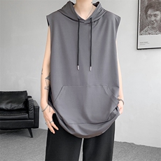 M-8XL特大码冰丝速干连帽背心男篮球运动无袖健身服坎肩TDX315P35，男装背心/马甲，电商D206-1