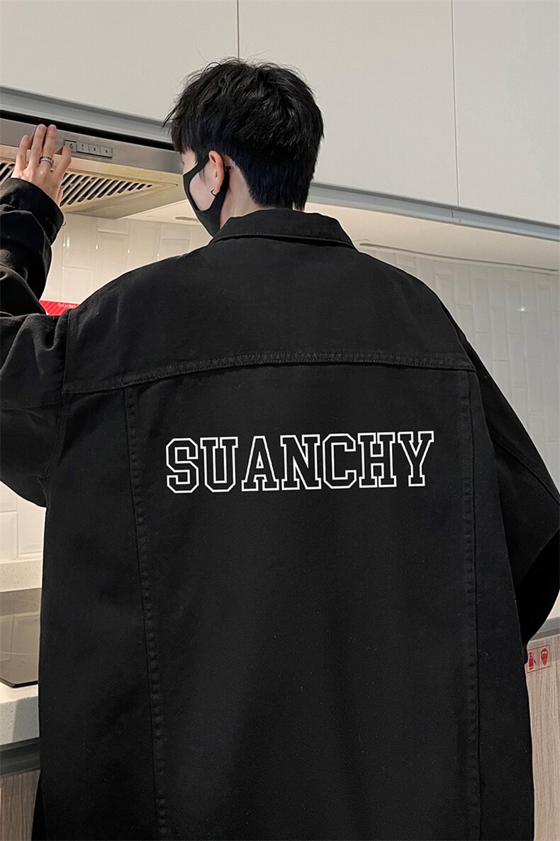 牛仔夹克男大码牛仔外套男茄克NJ77229-P60加绒款-P75,男装夹克,电商A040