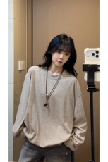 韩系随性复古百搭上衣轻盈感舒适柔软时尚长袖T恤HY898TP28控49，男装T恤，电商A102B