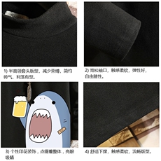 BT40137-P30加绒款-P40半高领长袖t恤男大码内搭打底衫男砖墙，男装T恤，电商A040A