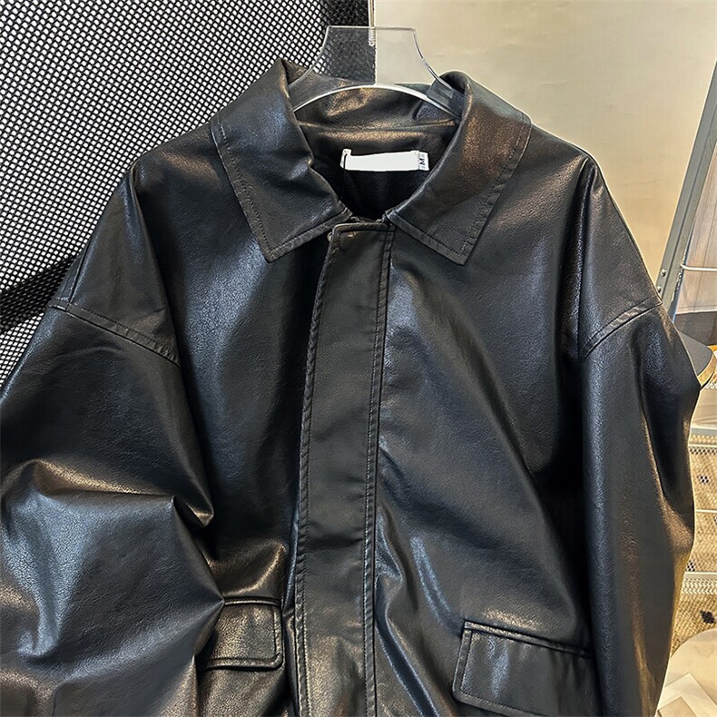 美式翻领皮衣外套复古春秋季男女休闲美拉德机车夹克JK08537-P62,男装夹克,星座308B-1
