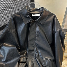 美式翻领皮衣外套复古春秋季男女休闲美拉德机车夹克JK08537-P62，男装夹克，星座308B-1