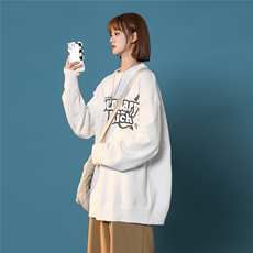 中性秋/冬时尚ins潮流字母印花百搭保暖圆领套头毛衣M1029P50控68，男装针织衫/毛衣，A247A