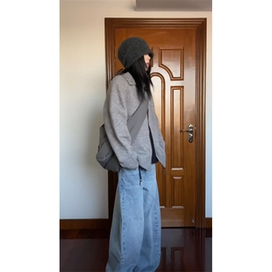 【有货】M349CC-特P65翻领毛衣开衫男慵懒拉链开衫针织外套图片