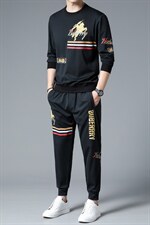 SXL9625秋季2023年新款男士长袖长裤修身休闲时尚卫衣套装P155，男装休闲套装，电商B360