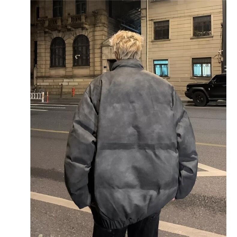 冬季鹿皮绒立领棉衣外套男刺绣做旧美式保暖运动加厚棉服M9052,男装棉衣,星座506