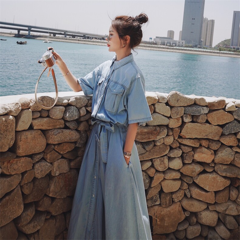 已出货夏季新浅色牛仔（原8605）225-1928（）,女装连衣裙,浙宝225
