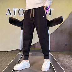 百搭休闲裤男宽松直筒休闲裤2024潮男束脚裤子百搭时尚港风潮男裤，男装休闲裤，星座506A