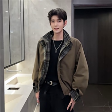 现货龙叨叨美式宽松假两件立领加厚保暖棉服MY175/P105，男装棉衣，星座205-3
