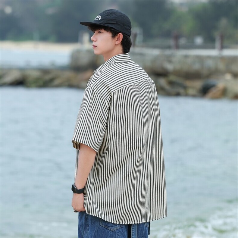 条纹短袖袖衬衫深度库存当天配齐跑量款DS-C323-1-2520-TP30,男装T恤,电商C323-1