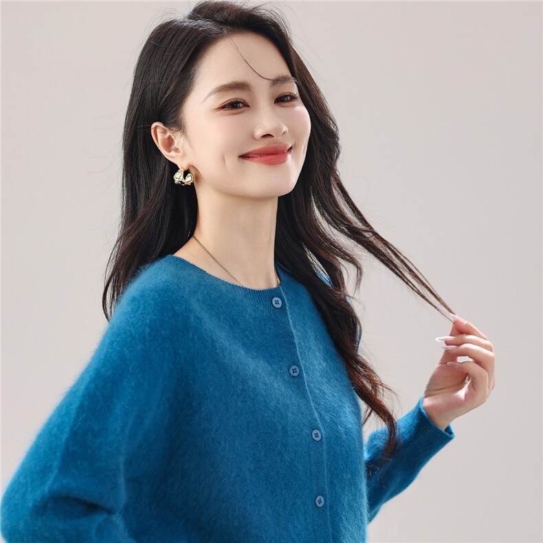 2025新款开衫时尚女士百搭,女装羊毛衫,万禾羊绒