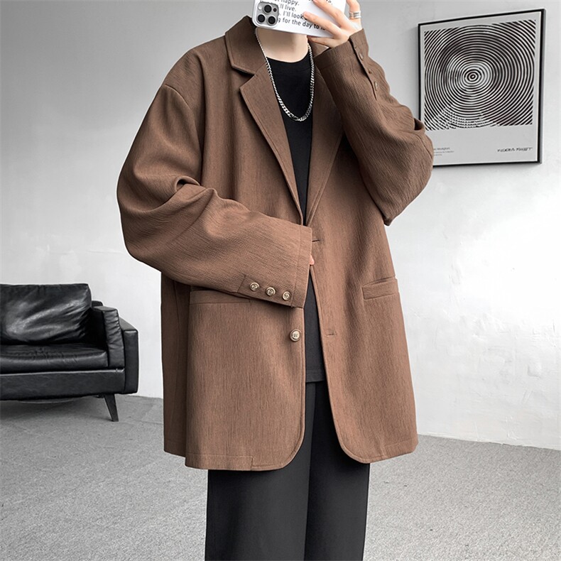 8XL-M肌理感西服美式休闲西装外套男复古痞帅高级感衣服XF002P85,男装西服,电商B312
