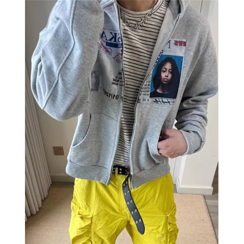 港风宽松卫衣男秋冬季新款外套潮牌美式连帽拉链开衫WW17,女装短外套,星座1116A（原606A-3）