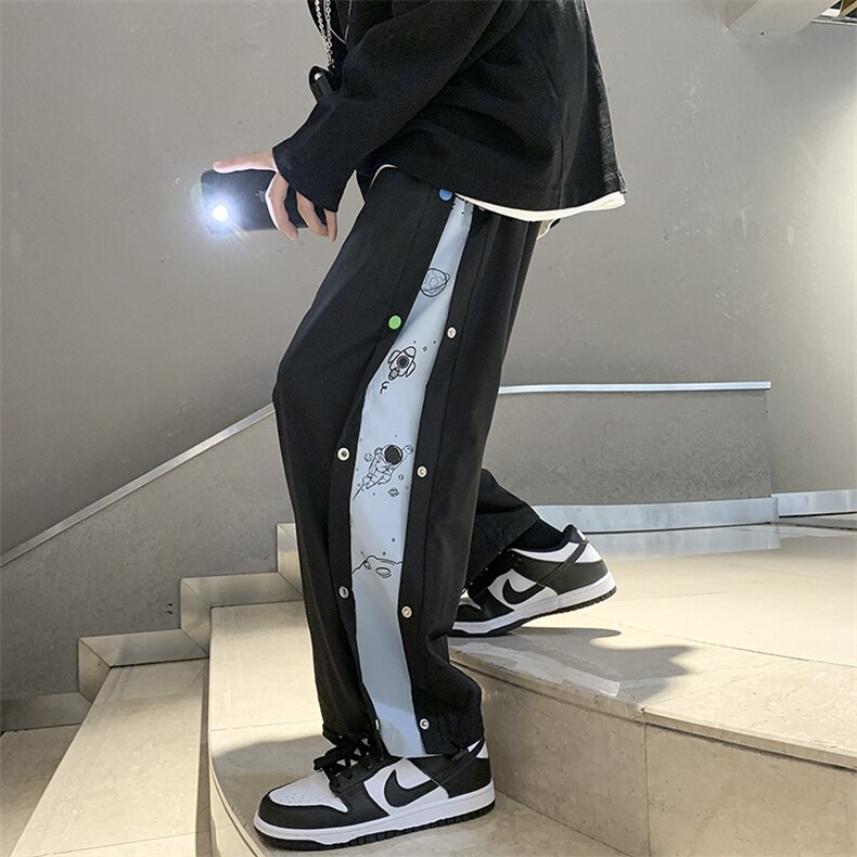春秋季新款单排彩扣宇航员腰果花男士休闲裤 A125-DK916-P45图片