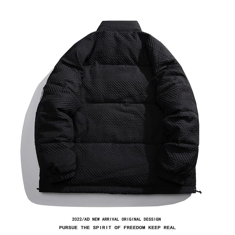 白底22冬季潮流特殊材质贴标设计感纯色立领羽绒服YR201P245控298,男装羽绒服,电商A247-1