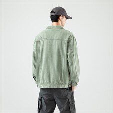 jk687-p95--限价128无影墙牛仔夹克肥仔秋款量足绣花印花大码图片