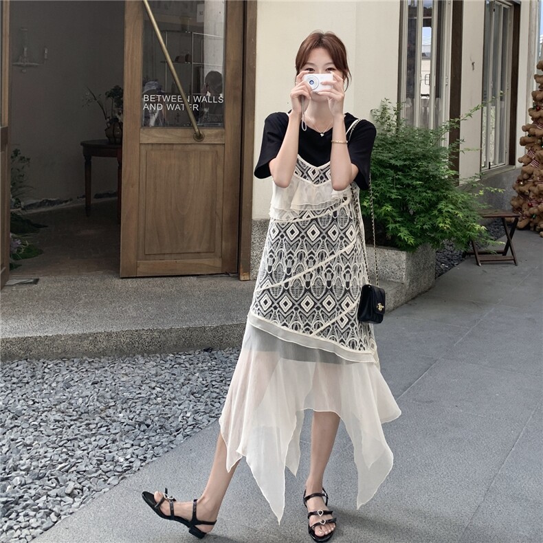 现货蕾丝吊带连衣裙2C105-0522-P145-K218,女装连衣裙,2C105