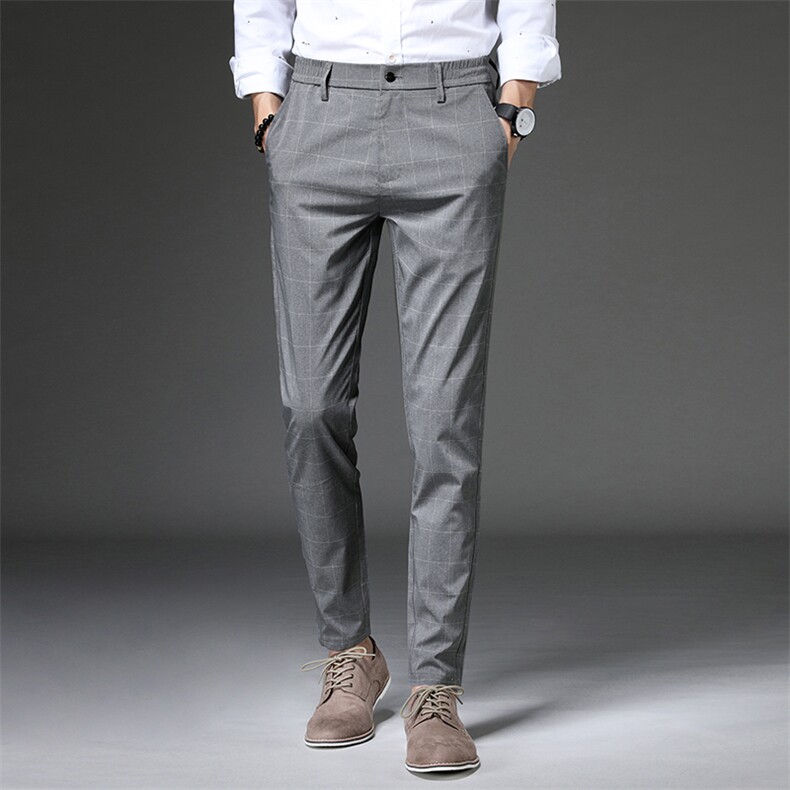 秋季裤子男坠感小西裤直筒男韩版潮流休闲裤港风西装裤Z1913，男装西裤，星座509