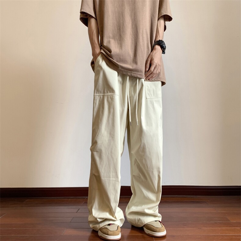 休闲裤男韩版潮流痞子帅气2023夏季新款ins宽松百搭长裤K4185-P40图片