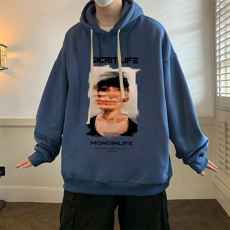 纯棉连帽卫衣男大码运动帽衫2024秋冬外套WY2213-P35加绒款-P40,男装卫衣,电商A040