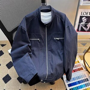 26春装高品质老钱风立领夹克外套男女美式潮牌拉链工装风宽松上衣图片
