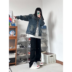 【有货】美式复古水洗做旧牛仔外套男春秋短款夹克W353WW-特P75，男装夹克，星座1007（原301D）