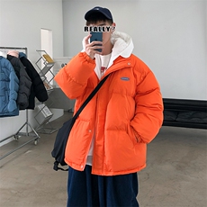 港风ins撞色拼接拼料厚款保暖连帽情侣棉服A071-Y281-P130，男装棉衣，电商A071