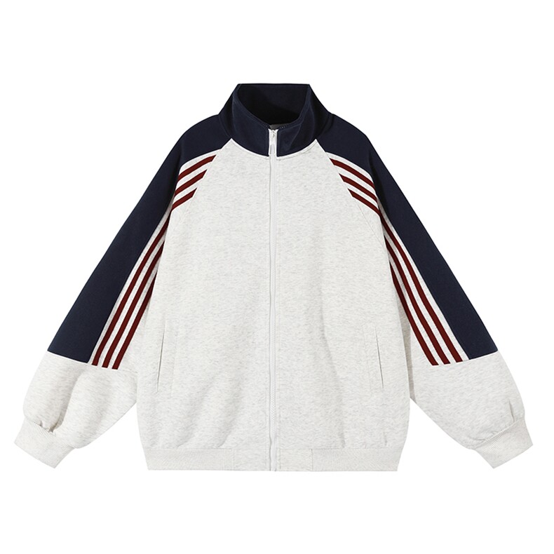 抖音得物高品质美式高街重磅结构织带拼接撞色立领卫衣外套CM41，男装卫衣，电商A486