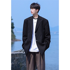 2026港风潮流金属装饰西服男大码M-5XL简约西服男XF77069P85控128，男装西服，星座227-7